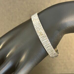 Myron Panteah Sterling Silver Cuff Bracelet w/ 14K Gold Logo | Native American J